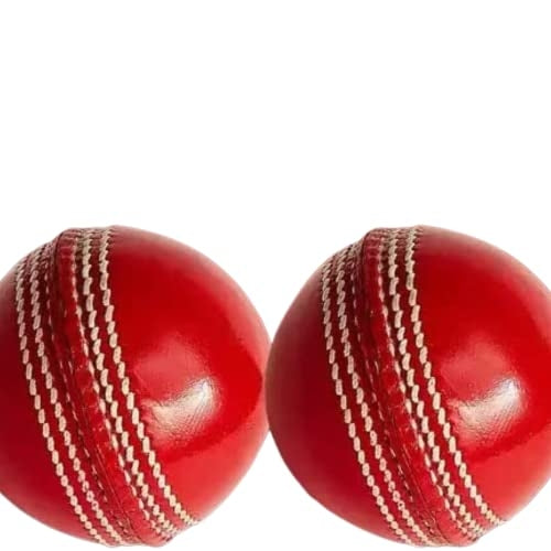 Leather Cricket Ball Size Standard Red  (Pack of 2)